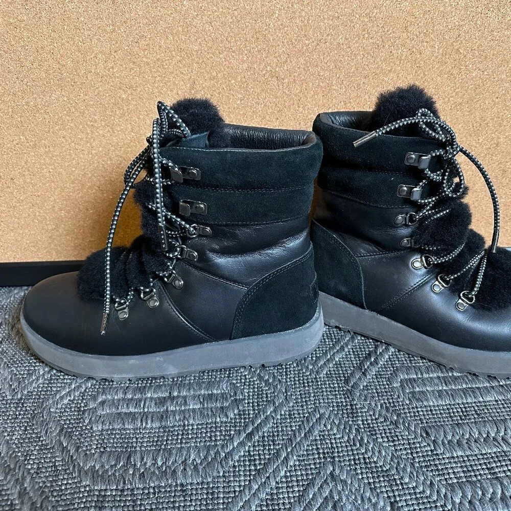 Ugg Australia Women's Viki Waterproof Leather Boot Black Mountaineer Size 7